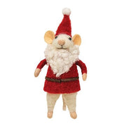 Felted Mouse Santa Ornament