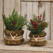 Furry Jar with Reindeer Charm - Large