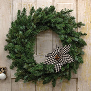 Black/Wht Plaid Poinsettia Clip Ornament