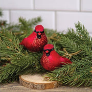 Christmas Cardinal Glittered Bird Clip Ornament  (2 Count Assortment)