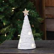 White Yarn Christmas Tree with LED Lights - Small