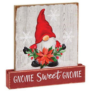 Gnome Sweet Gnome Christmas Wood Block