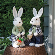Mr. & Mrs. Gingham Fabric Bunnies  (2 Count Assortment)