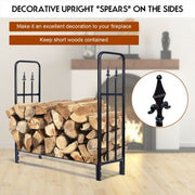 4' Outdoor Heavy Duty Steel Firewood Wood Storage Rack