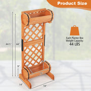 2-Tier Wooden Raised Garden Bed with Trellis-Orange - Color: Orange