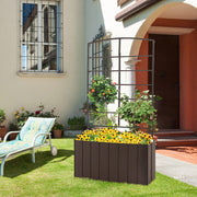 44 Inch Metal Raised Garden Bed with Trellis for Garden