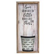 Love Grows Best in Little Houses Flower Pocket Sign