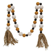 Black - Orange & White Bead Garland