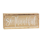 So Thankful Engraved Block Sign