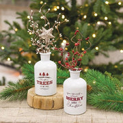 Christmas Lodge Glass Jar  (2 Count Assortment)