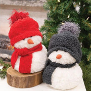 Lg Sitting Snowman with Hat & Scarf (2 Count Assortment)