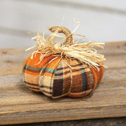 Harvest Plaid Small Fabric Pumpkin