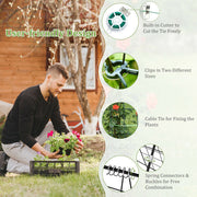 2 Pieces Foldable A-Frame Trellis Plant Supports with Twist Ties-Green - Color: Green