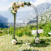 Garden Arch Arbor Trellis Patio Plant Stand Rack Archway-Black - Color: Black