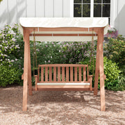 Outdoor 2-Seat Swing Bench w/ith A Frame and Sturdy Metal Hanging Chainsx