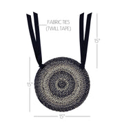 Sawyer Mill Black White Jute Chair Pad 15 inch Diameter