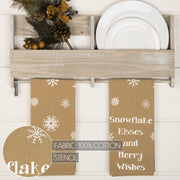 Snowflake Burlap Natural Snowflake Kisses Tea Towel Set of 2 19x28