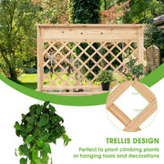 Wood Raised Garden Bed with Trellis - Color: Natural