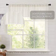 Tobacco Cloth Antique White Patchwork Valance 16x90