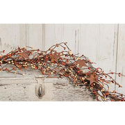 Pip Berry Garland With Stars - Pumpkin Spice - 40"