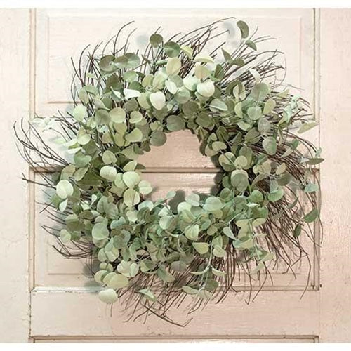 Silver Drop Eucalyptus Twig Wreath - 24"