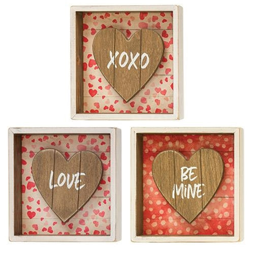 Be Mine Shadow Box Sign (3 Count Assortment)