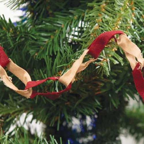 Country Christmas tree garland and tree toppers