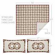 Custom House Wedding Rings King Quilt Set; 1-Quilt 110Wx97L w/2 Shams 21x37