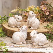White Resin Bunny  (4 Count Assortment)