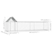 Chicken Coop 16.4'x3.3'x4.9'Galvanized Steel