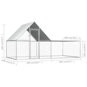 Chicken Coop 13.1'x6.6'x6.6'Galvanized Steel