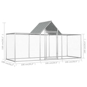 Chicken Coop 9.8'x3.3'x4.9'Galvanized Steel