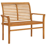 Patio Bench with Cream Cushion 44.1" Solid Teak Wood