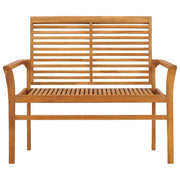 Patio Bench with Cream Cushion 44.1" Solid Teak Wood