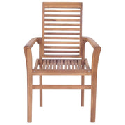 Dining Chairs 6 pcs with Taupe Cushions Solid Teak Wood