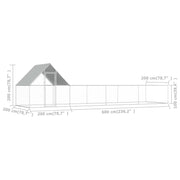 Chicken Coop 26.2'x6.6'x6.6'Galvanized Steel