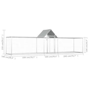 Chicken Coop 16.4'x3.3'x4.9'Galvanized Steel