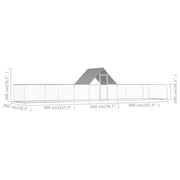 Chicken Coop 32.8'x6.6'x6.6'Galvanized Steel