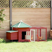 Chicken Coop with Nest Box Red 74.8"x28.3"x40.2" Solid Firwood