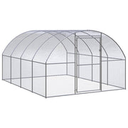 Outdoor Chicken Coop 9.8'x13.1'x6.6'Galvanized Steel
