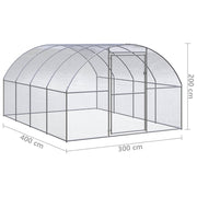 Outdoor Chicken Coop 9.8'x13.1'x6.6'Galvanized Steel