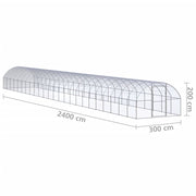 Outdoor Chicken Coop 9.8'x78.7'x6.6'Galvanized Steel