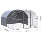Outdoor Chicken Coop 9.8'x13.1'x6.6'Galvanized Steel