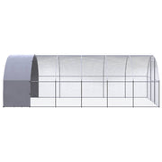 Outdoor Chicken Coop 9.8'x19.7'x6.6'Galvanized Steel