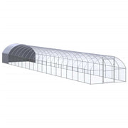 Outdoor Chicken Coop 9.8'x65.6'x6.6'Galvanized Steel