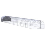 Outdoor Chicken Coop 9.8'x78.7'x6.6'Galvanized Steel