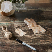 Primitive Star Tea Stained Paper Tag Creme 2.75x1.5 w/ Twine Set of 50
