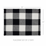 Annie Buffalo Check Black Placemat Set of 2 13x19