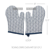 Sawyer Mill Blue Ticking Stripe Oven Mitt Set of 2