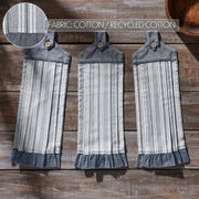 Sawyer Mill Blue Ticking Stripe Button Loop Tea Towel Set of 3